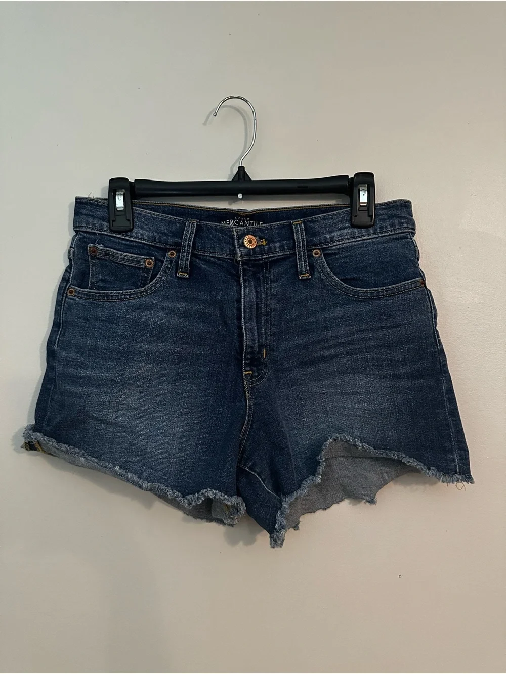 NWT J.Crew Mercantile Women's Highest-Rise Cutoff Denim Boy Shorts Size 27